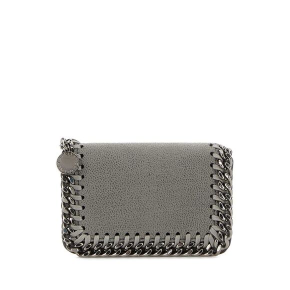Stella Mccartney Women Dark Grey Shaggy Deer Falabella Coin Purse